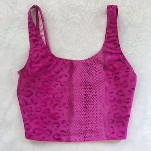 Vintage Hot Pink Snake Print Crop